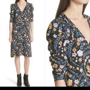 See by chloe Floral‎ Print Ruched Sleeve Dress